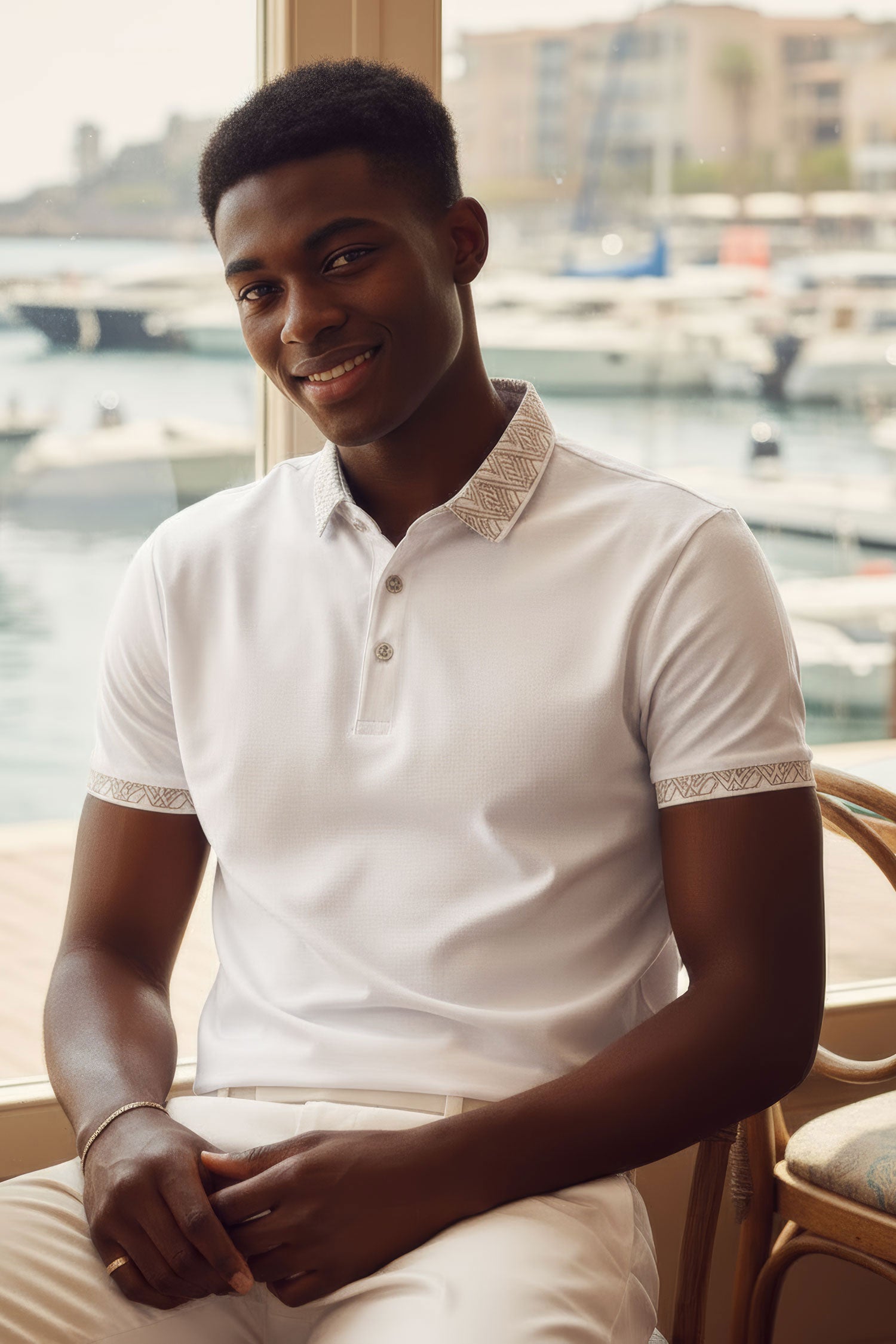 Barabas Men's Collar Pattern Short Sleeve Solid Color Shirts 3P01 White