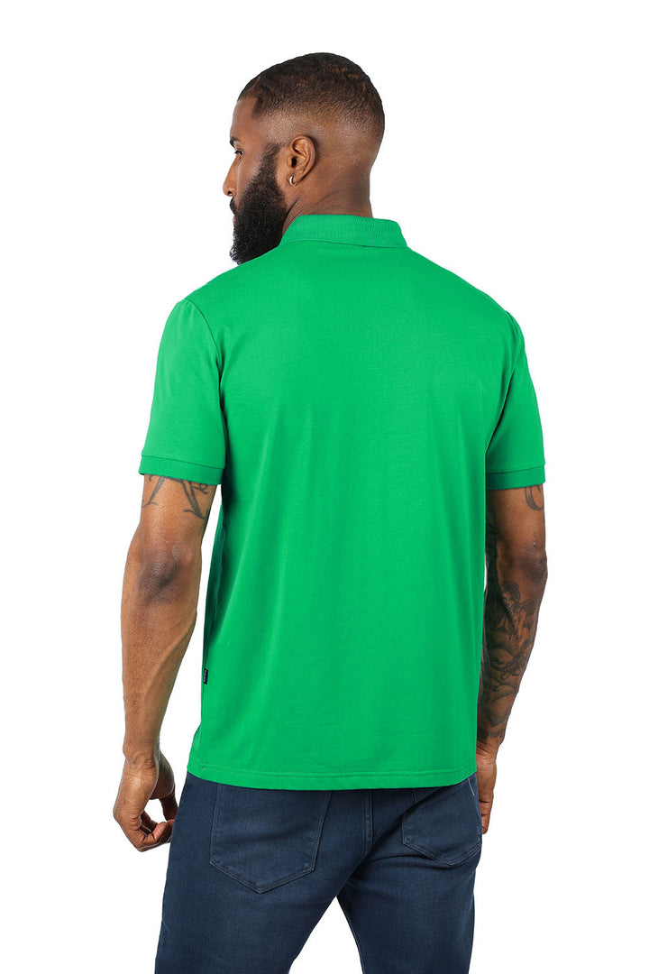 Barabas men's Solid Color With Logo Polo Shirts 3PP833 Green