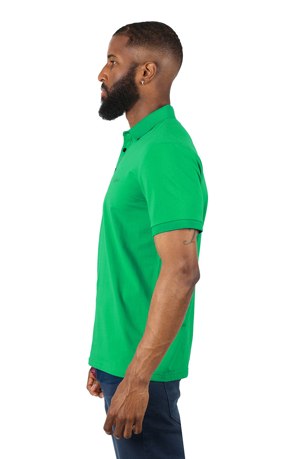 Barabas men's Solid Color With Logo Polo Shirts 3PP833 Green