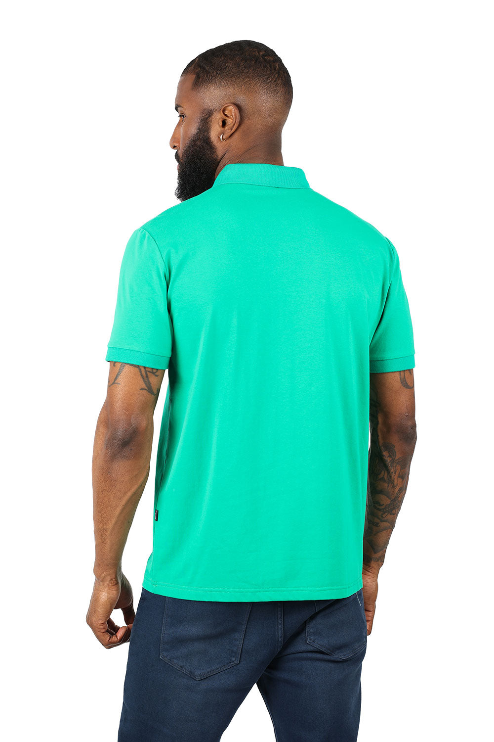 Barabas men's Solid Color With Logo Polo Shirts 3PP833 Green