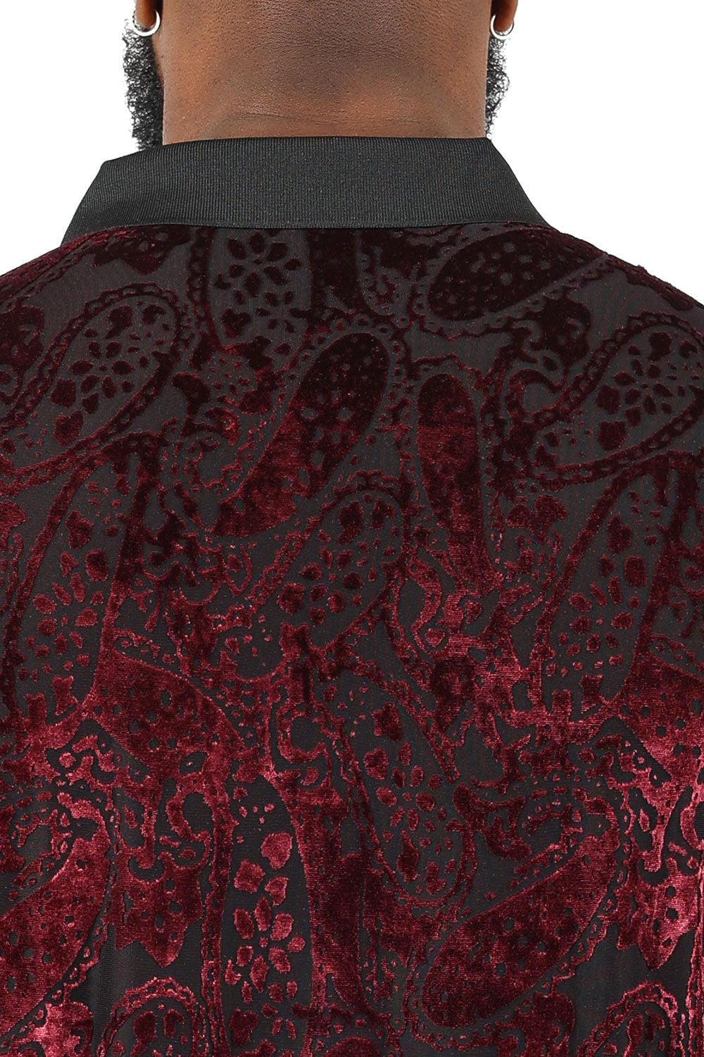 Barabas Men's Floral Paisley Short Sleeve Polo Shirts 3PP836 Burgundy