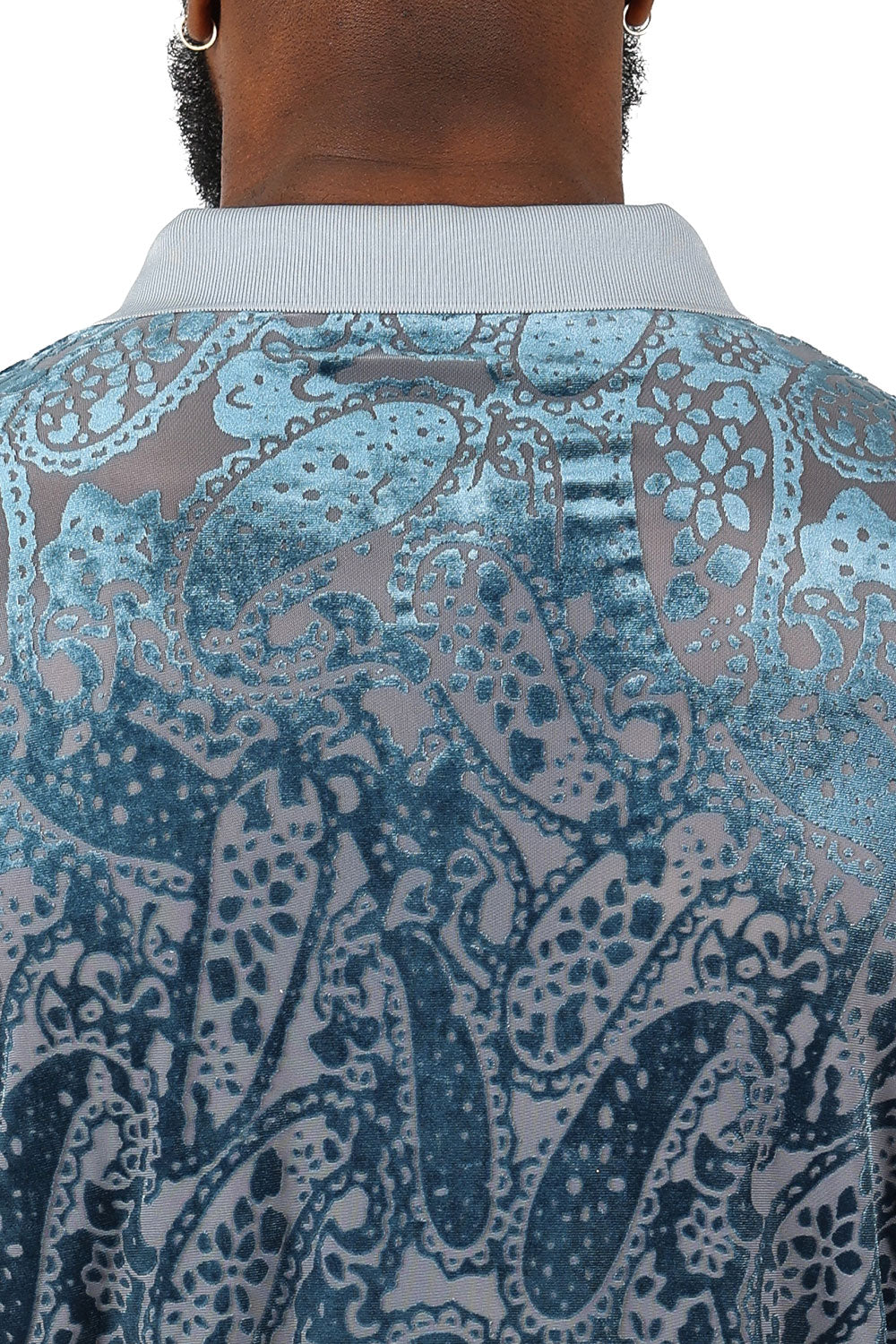 Barabas Men's Floral Paisley Short Sleeve Polo Shirts 3PP836 Teal