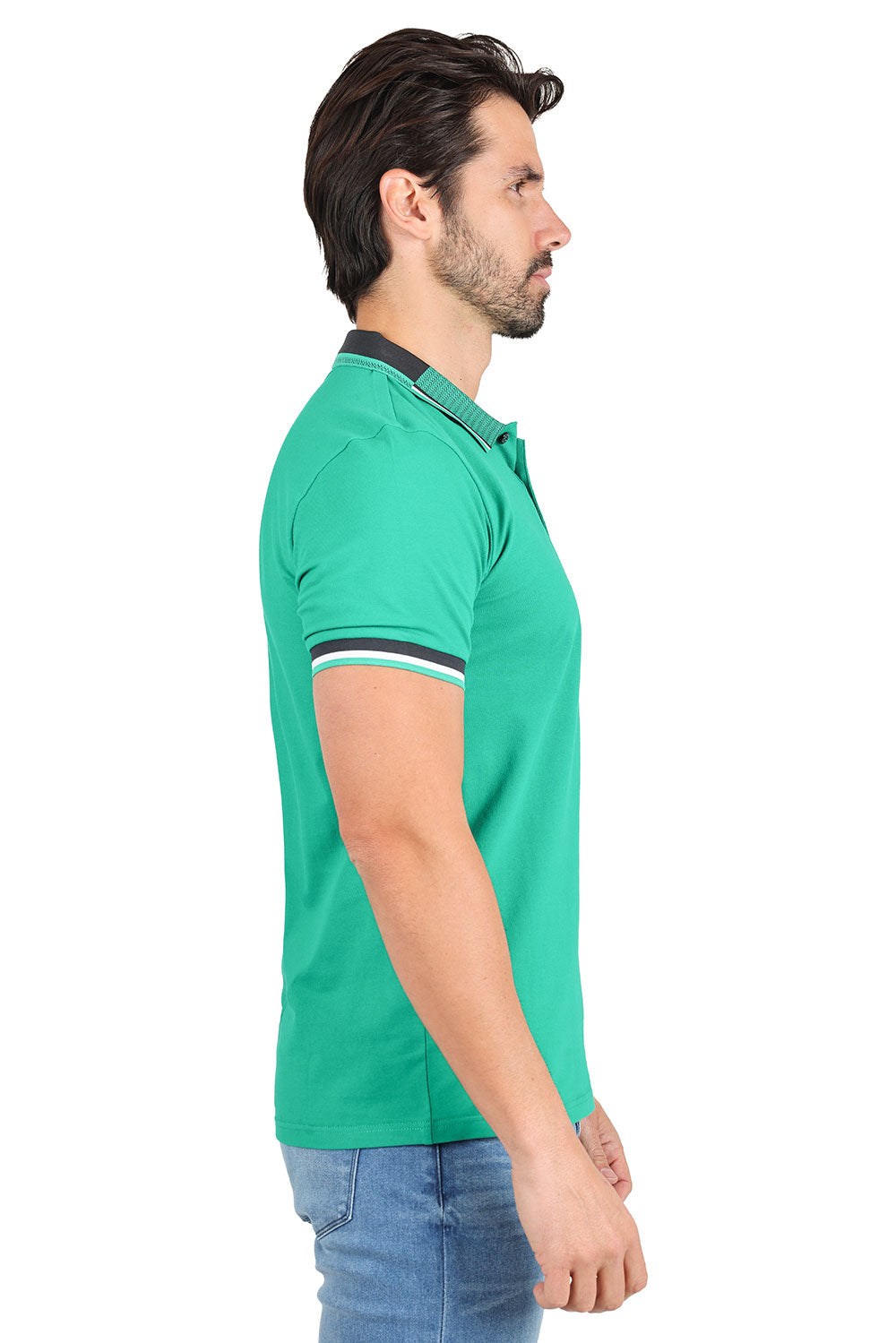 BARABAS Men's Premium Solid Color Short Sleeve Polo shirts 3PP839 Green