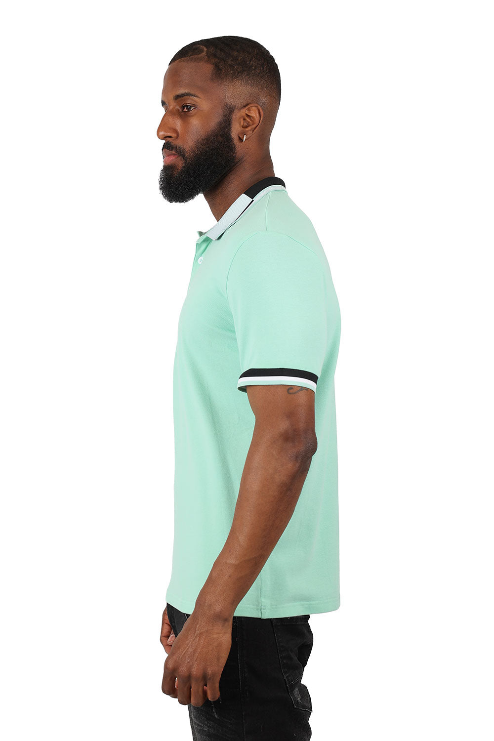 BARABAS Men's Premium Solid Color Short Sleeve Polo shirts 3PP839 mint