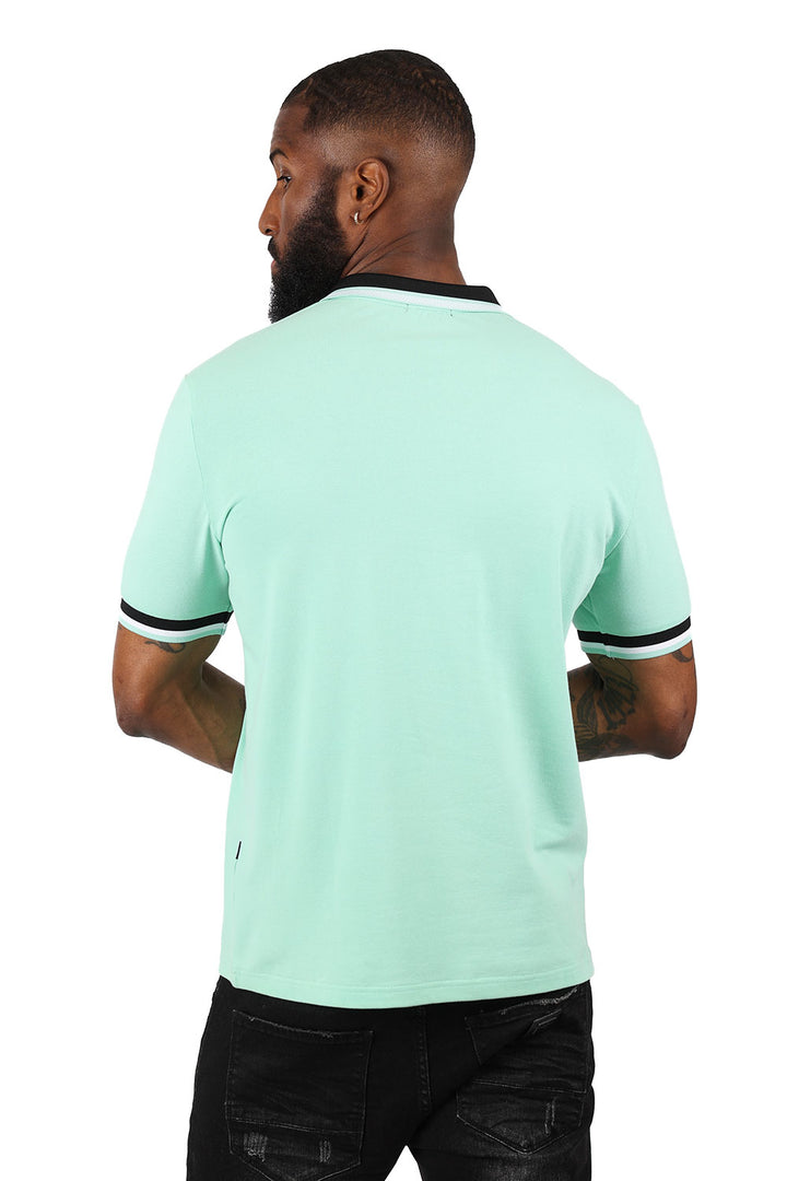 BARABAS Men's Premium Solid Color Short Sleeve Polo shirts 3PP839 mint