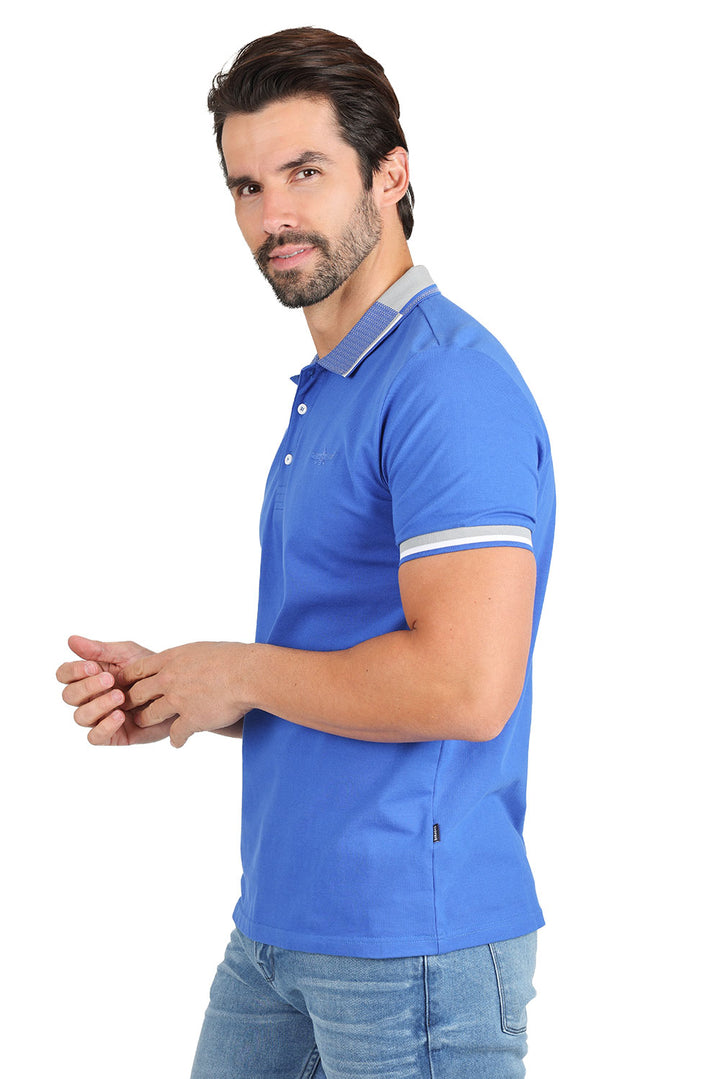 BARABAS Men's Premium Solid Color Short Sleeve Polo shirts 3PP839 Royal Blue