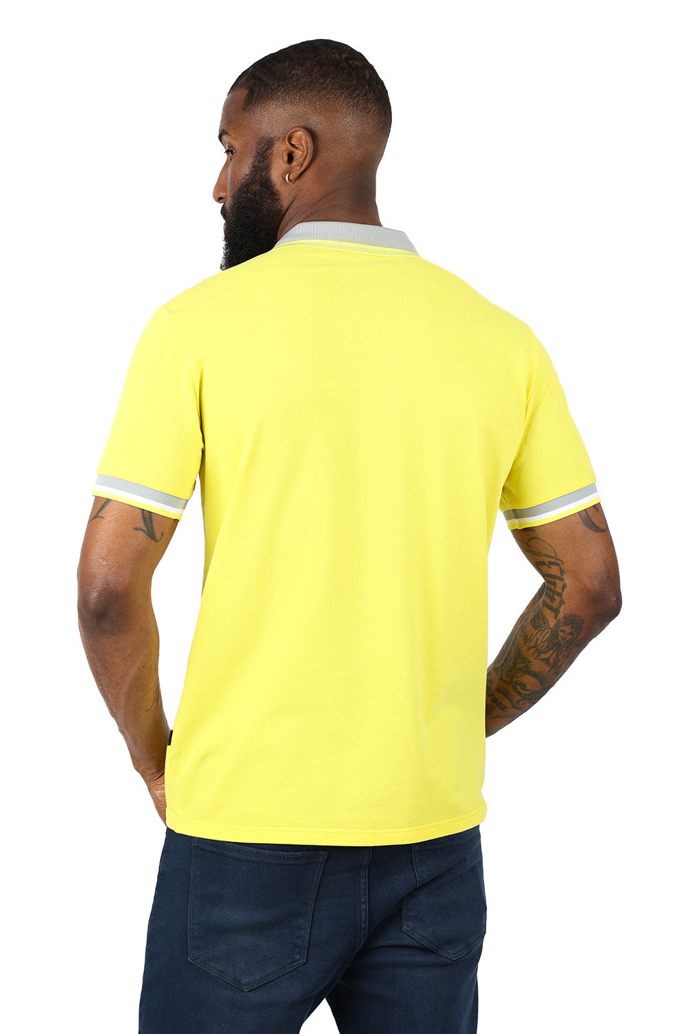 BARABAS Men's Premium Solid Color Short Sleeve Polo shirts 3PP839 Yellow