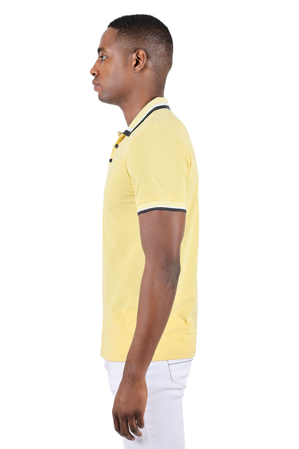 Barabas Men's Solid Color Cotton Short Sleeve Polo Shirts 3PS125 Yellow