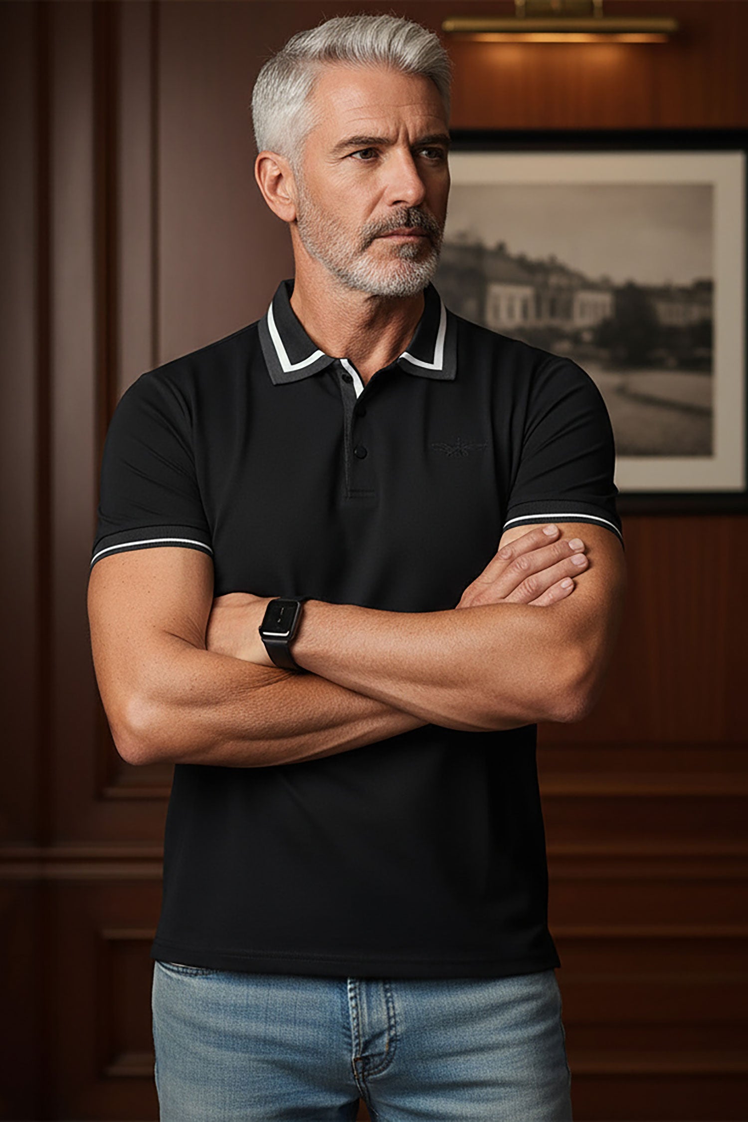 Barabas Men's Solid Color Cotton Short Sleeve Polo Shirts 3PS125 Black