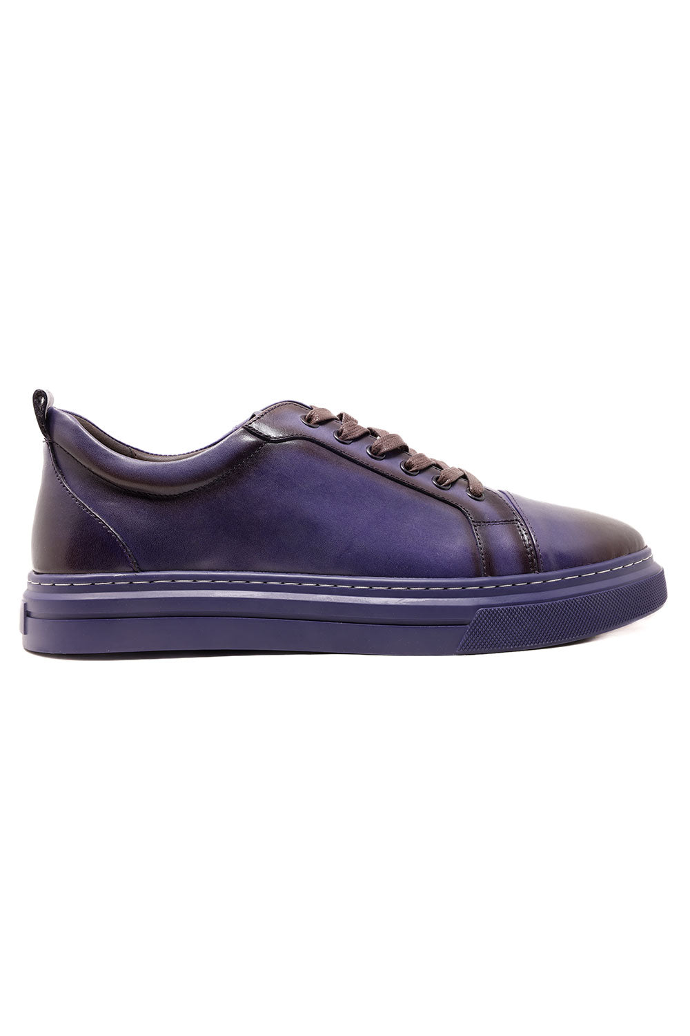 Barabas Men's Premium Leather Low Top Casual Sneaker 3SH21 Purple