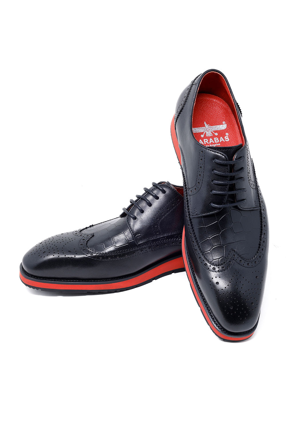 Barabas Men's Classic Wingtip Oxford Leather Loafer Shores 3SH35 Black