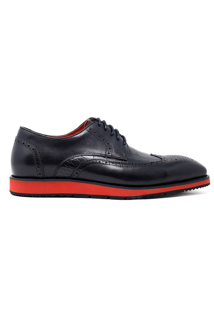 Barabas Men's Classic Wingtip Oxford Leather Loafer Shores 3SH35 Black