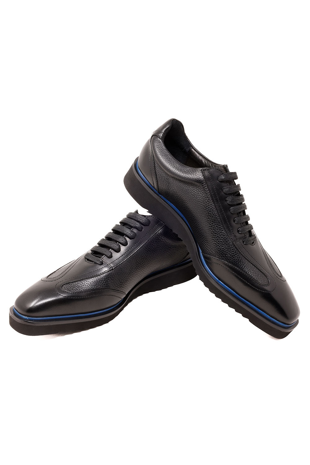 Barabas Men's Wingtip Oxford Leather Loafer Lace up Shoes 3SH38 Black