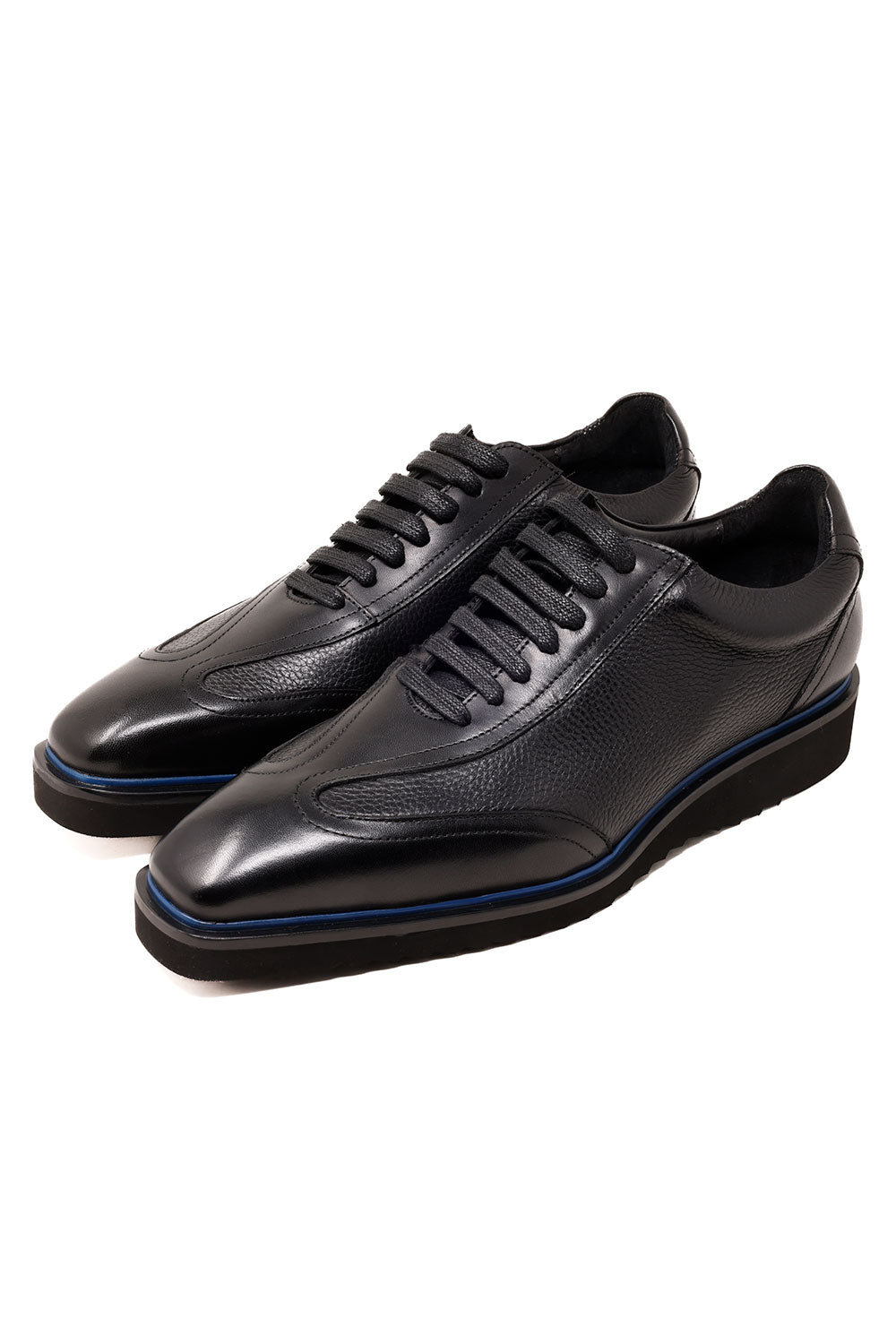 Barabas Men's Wingtip Oxford Leather Loafer Lace up Shoes 3SH38 Black