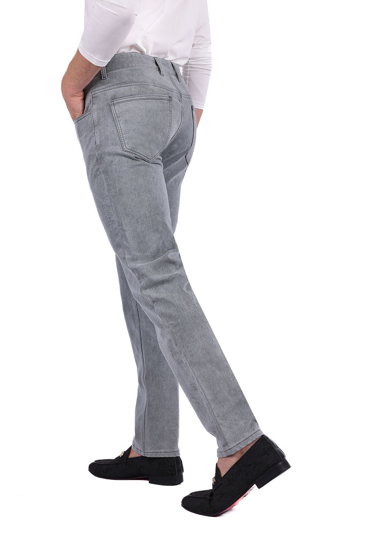 Barabas Men's Solid Color Premium Stretch Denim Jeans 3SN100 Ash