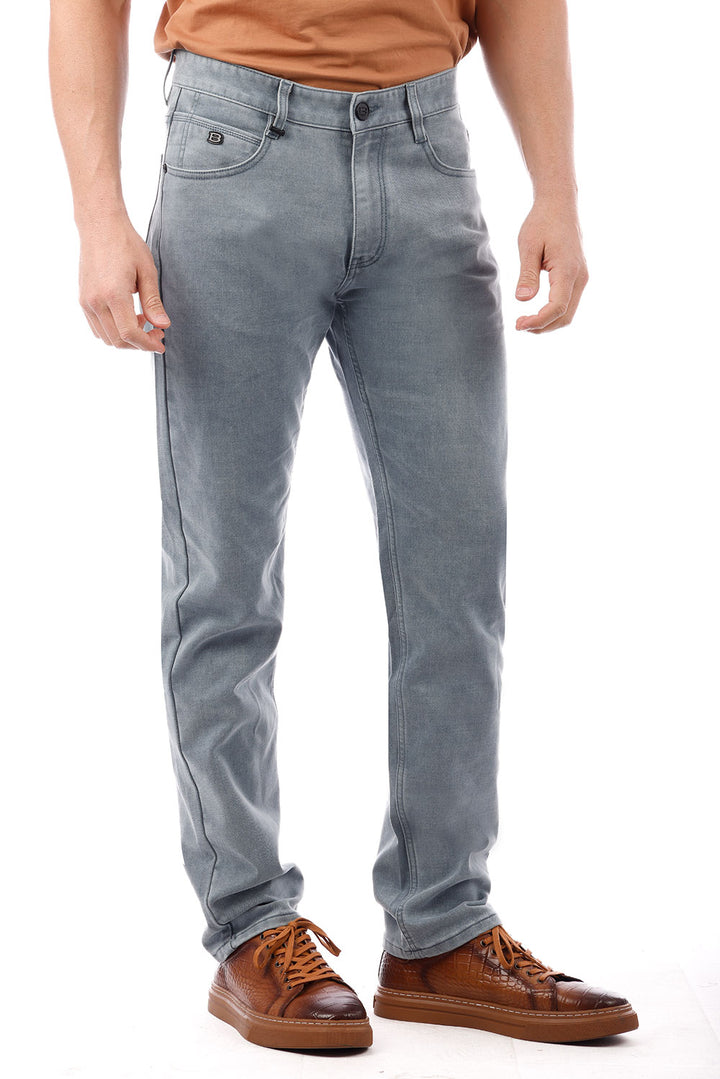 Barabas Men's Solid Color Premium Stretch Denim Jeans 3SN100 Gray