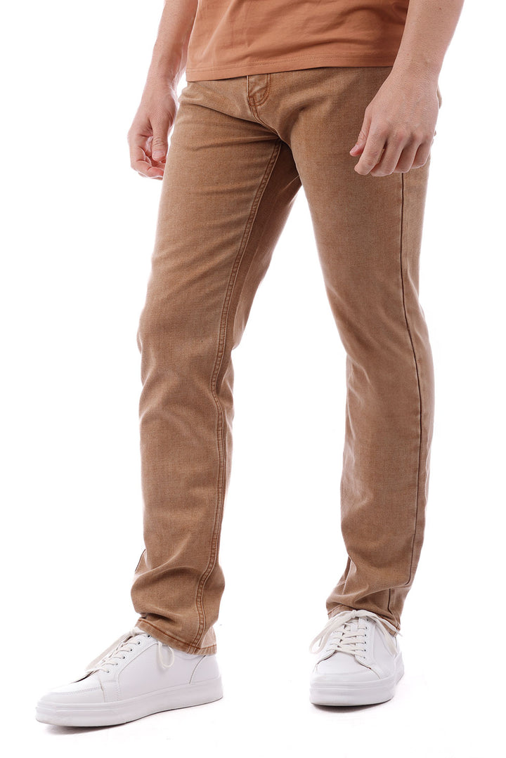 Barabas Men's Solid Color Premium Stretch Denim Jeans 3SN100 Light Rust