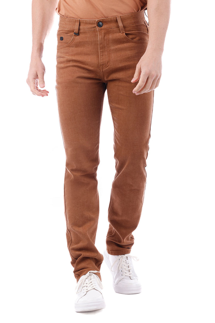 Barabas Men's Solid Color Premium Stretch Denim Jeans 3SN100 Rust