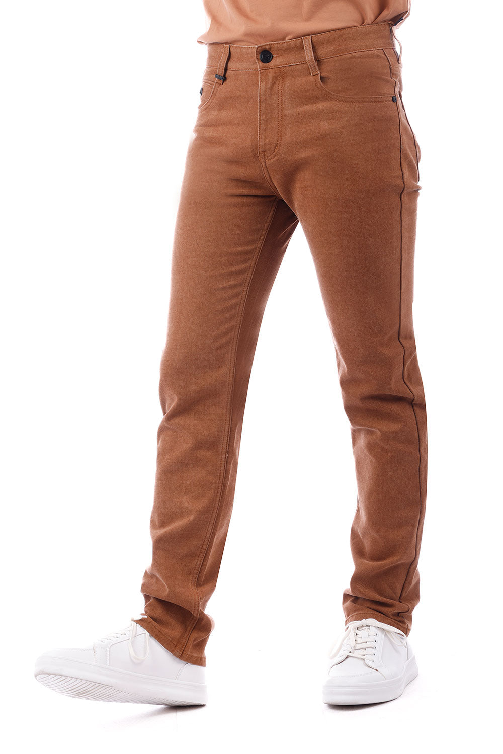 Barabas Men's Solid Color Premium Stretch Denim Jeans 3SN100 Rust