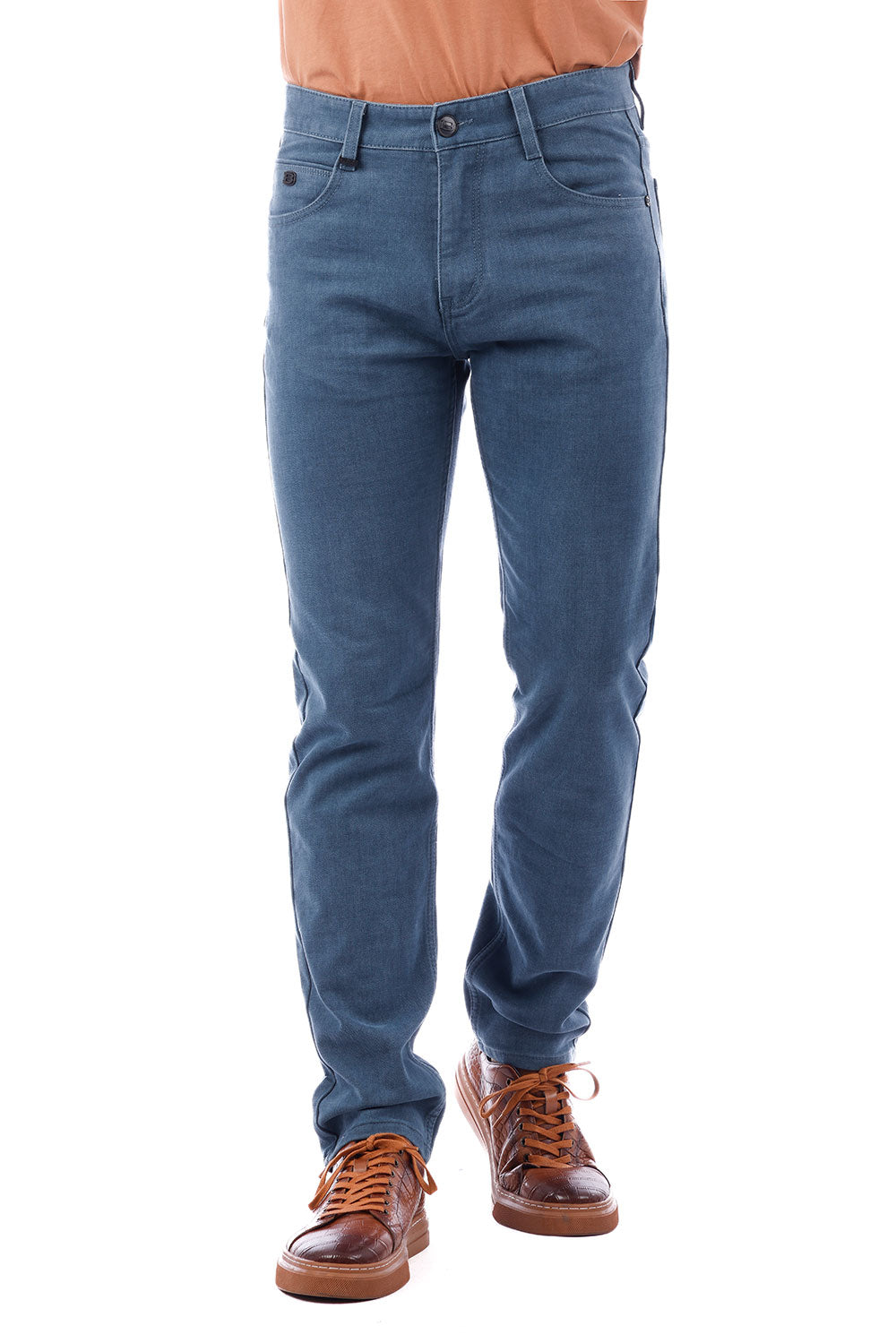 Barabas Men's Solid Color Premium Stretch Denim Jeans 3SN100 Teal