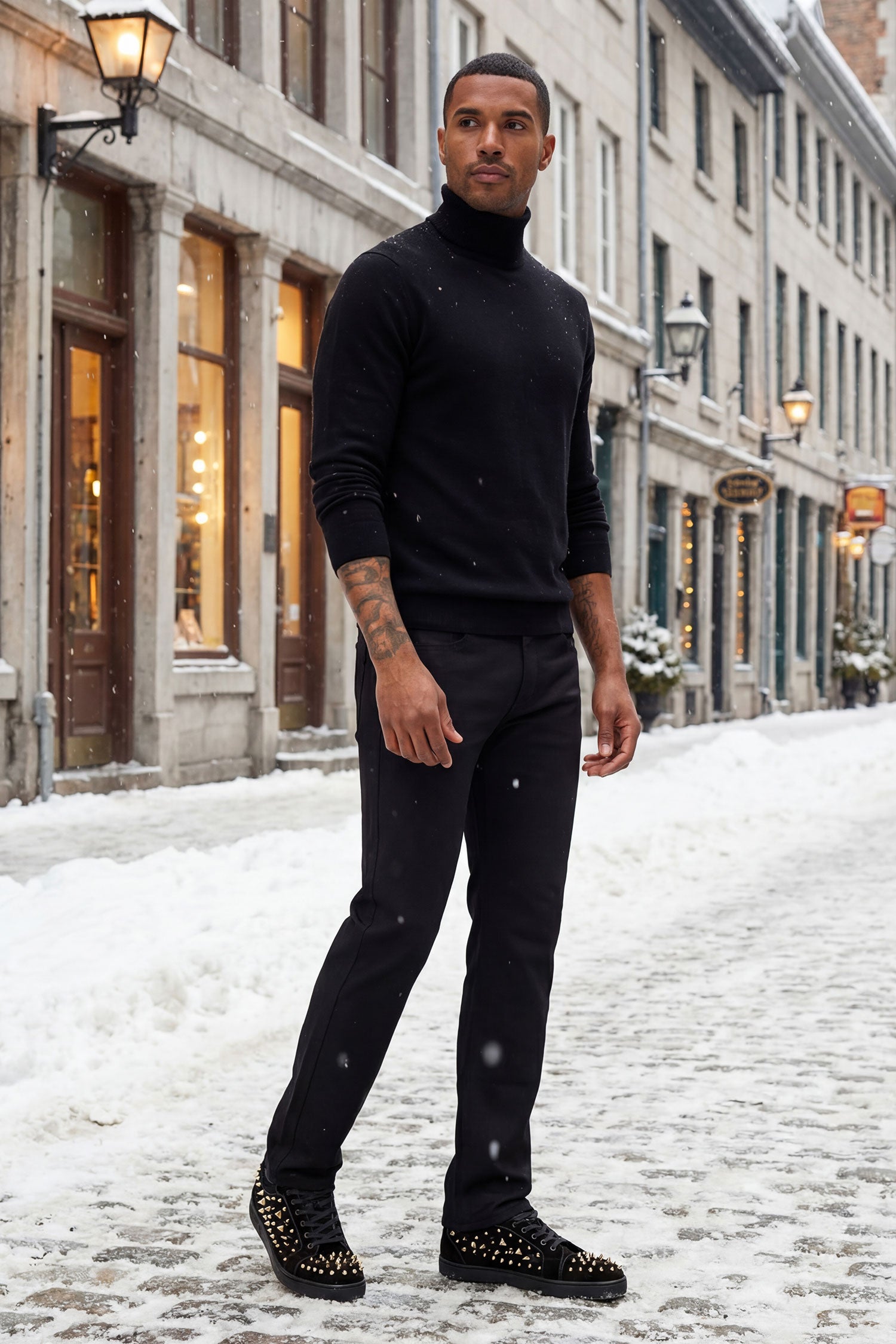 Barabas Men's Solid Color Premium Stretch Denim Jeans 3SN101 Black