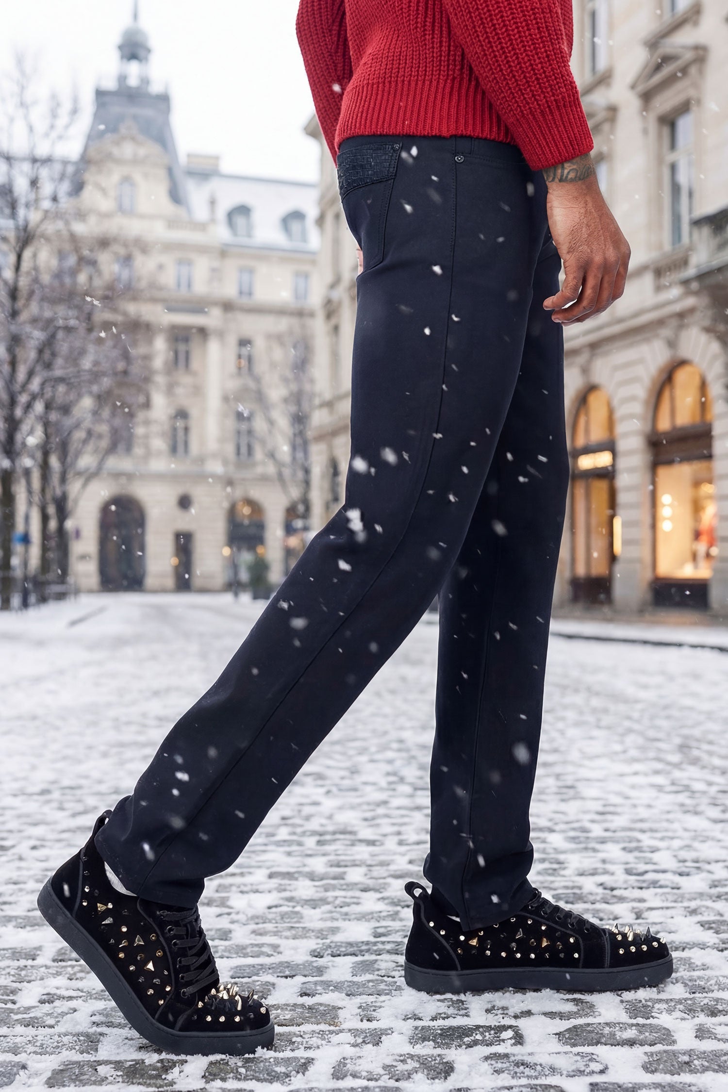 Barabas Men's Solid Color Premium Stretch Denim Jeans 3SN101 Black