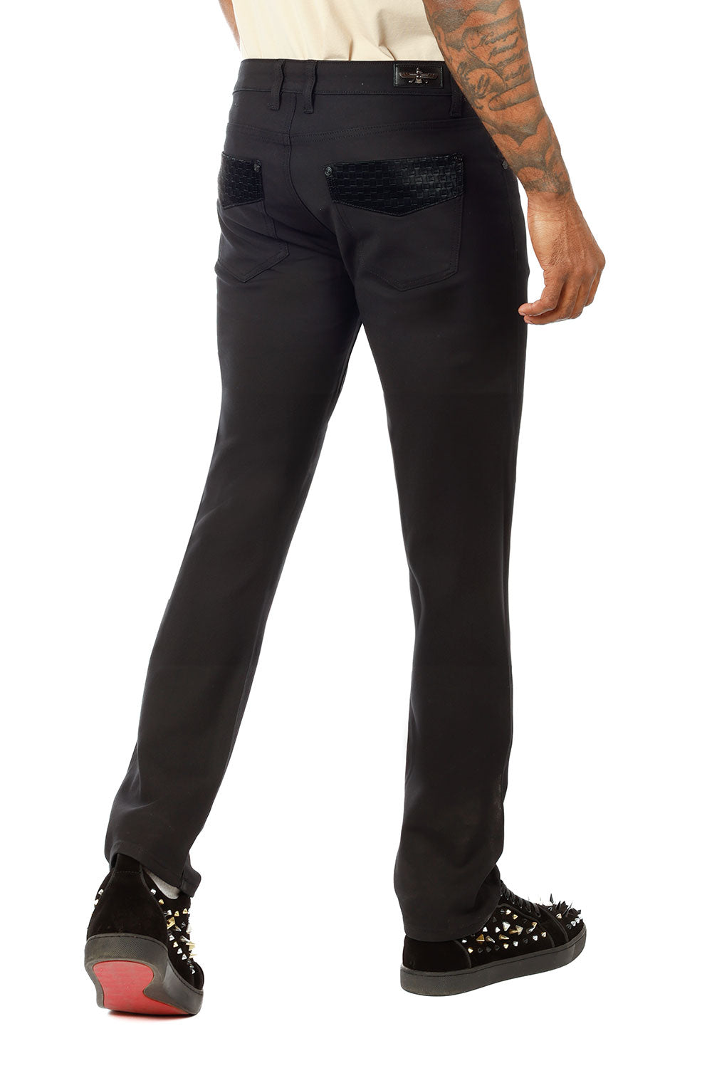 Barabas Men's Solid Color Premium Stretch Denim Jeans 3SN100 Black