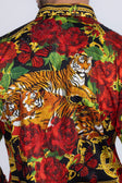 BARABAS Men's Rhinestone Tiger Floral Butterfly Luxury Shirt 2SPR224 Multi