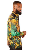 BARABAS Men's Rhinestone Scorpion Long Sleeve Shirts 3SPR432 #Color_Green