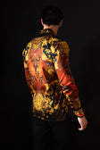 BARABAS Men's Rhinestone Scorpion Long Sleeve Shirts 3SPR432 #Color_Red