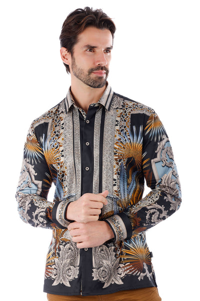 Shop Luxury Men's Long Sleeve Shirts - Designer Styles | Barabas – BARABAS®