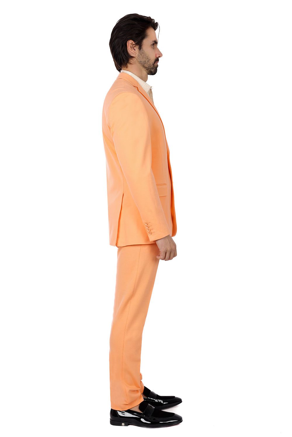 BARABAS Men's Brushed Cotton Notch Lapel Matte Casual Suit 3SU02 Apricot