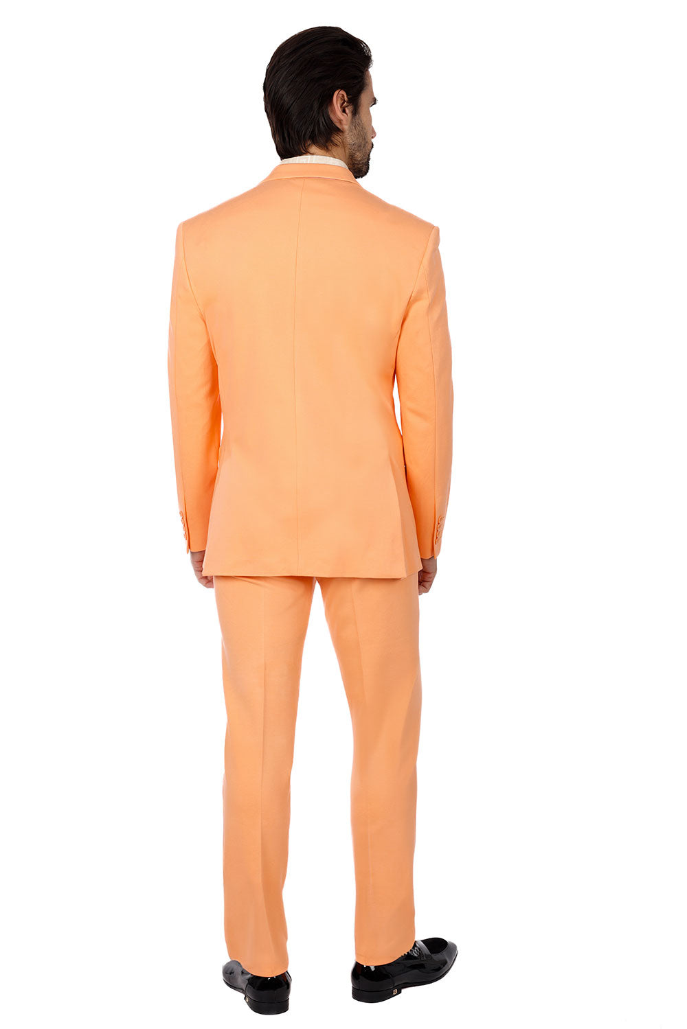 BARABAS Men's Brushed Cotton Notch Lapel Matte Casual Suit 3SU02 Orange