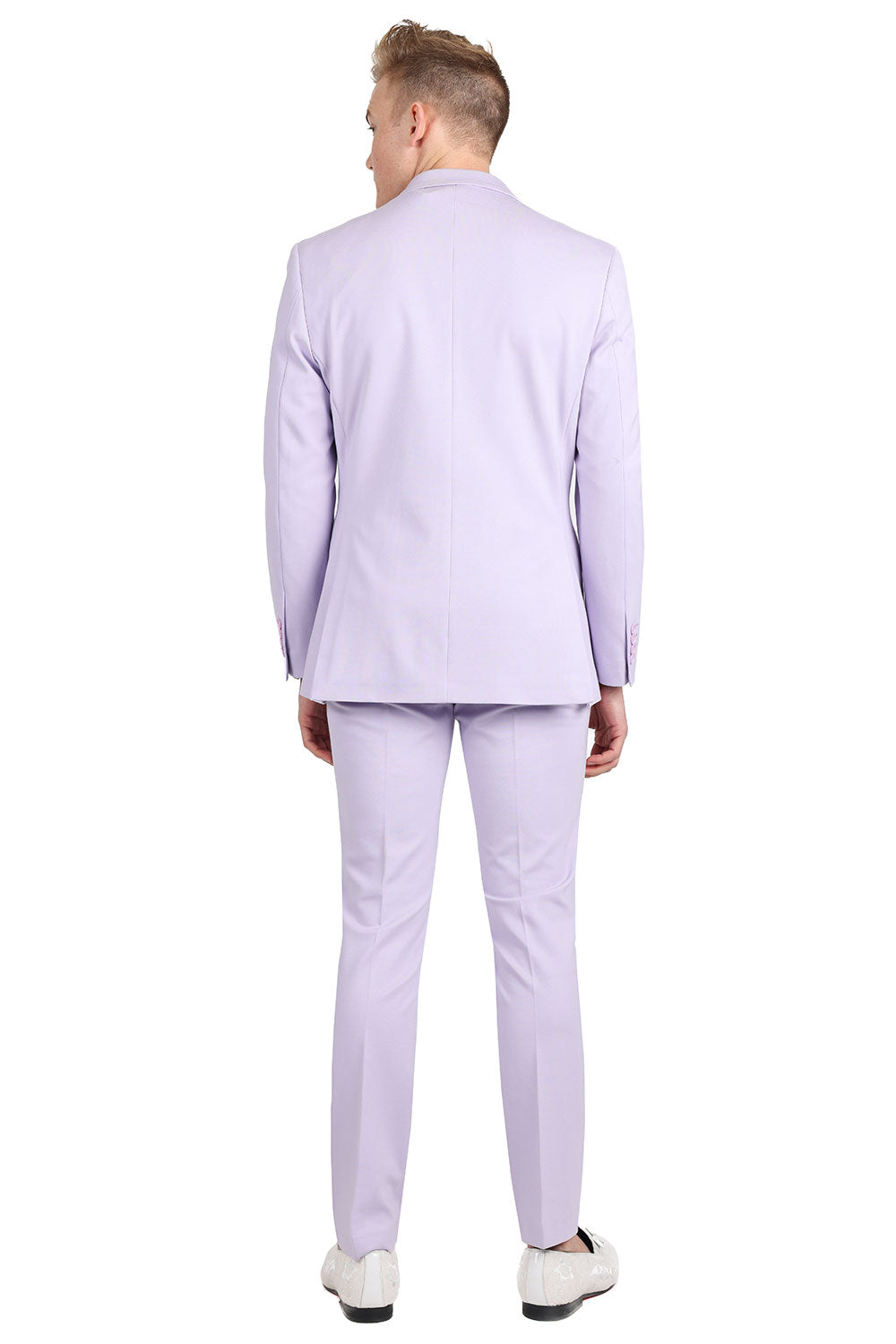 BARABAS Men's Brushed Cotton Notched Lapel Matt Suit 3SU02 Lavender