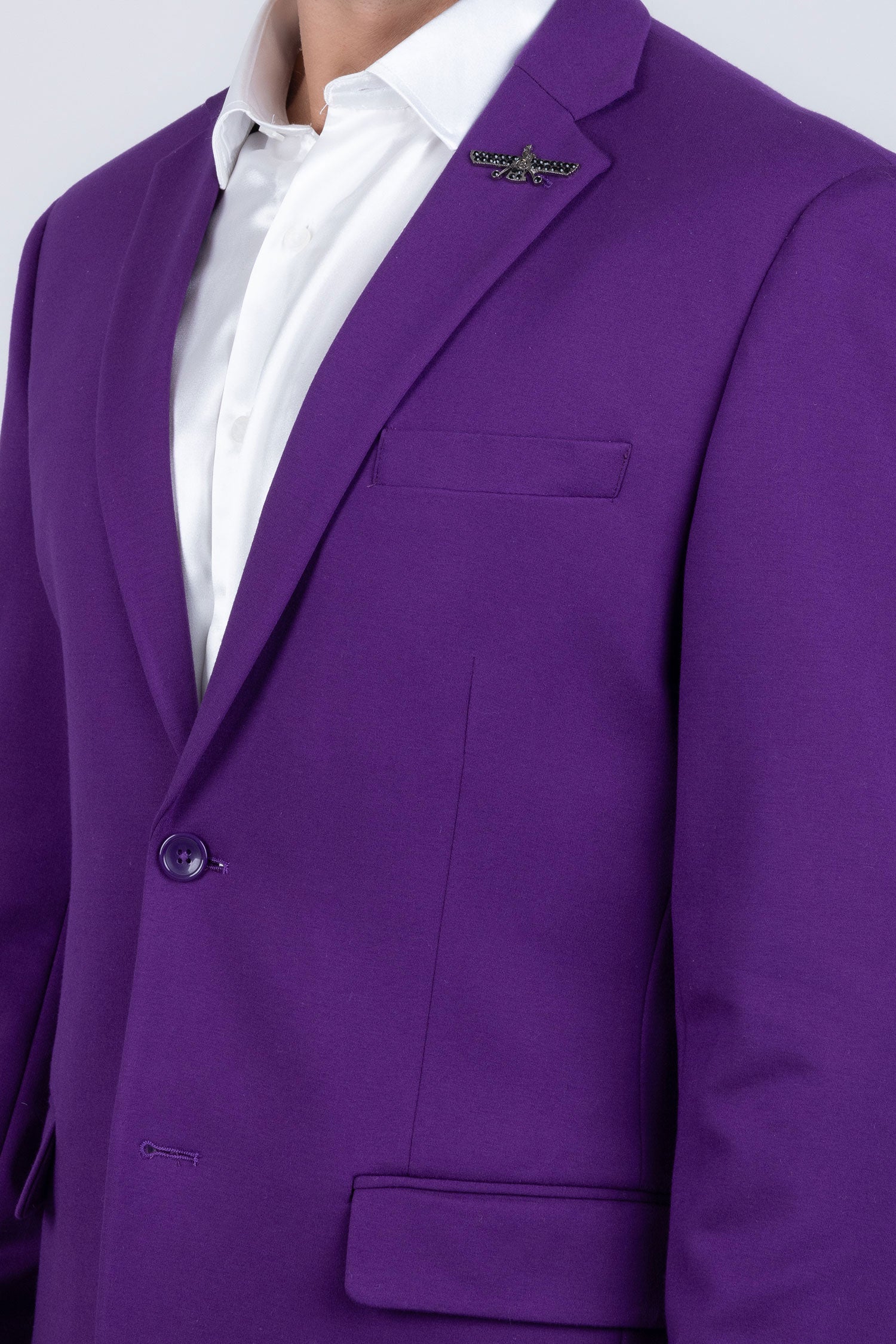 BARABAS Men's Brushed Cotton Notch Lapel Matte Casual Suit 3SU02 Purple