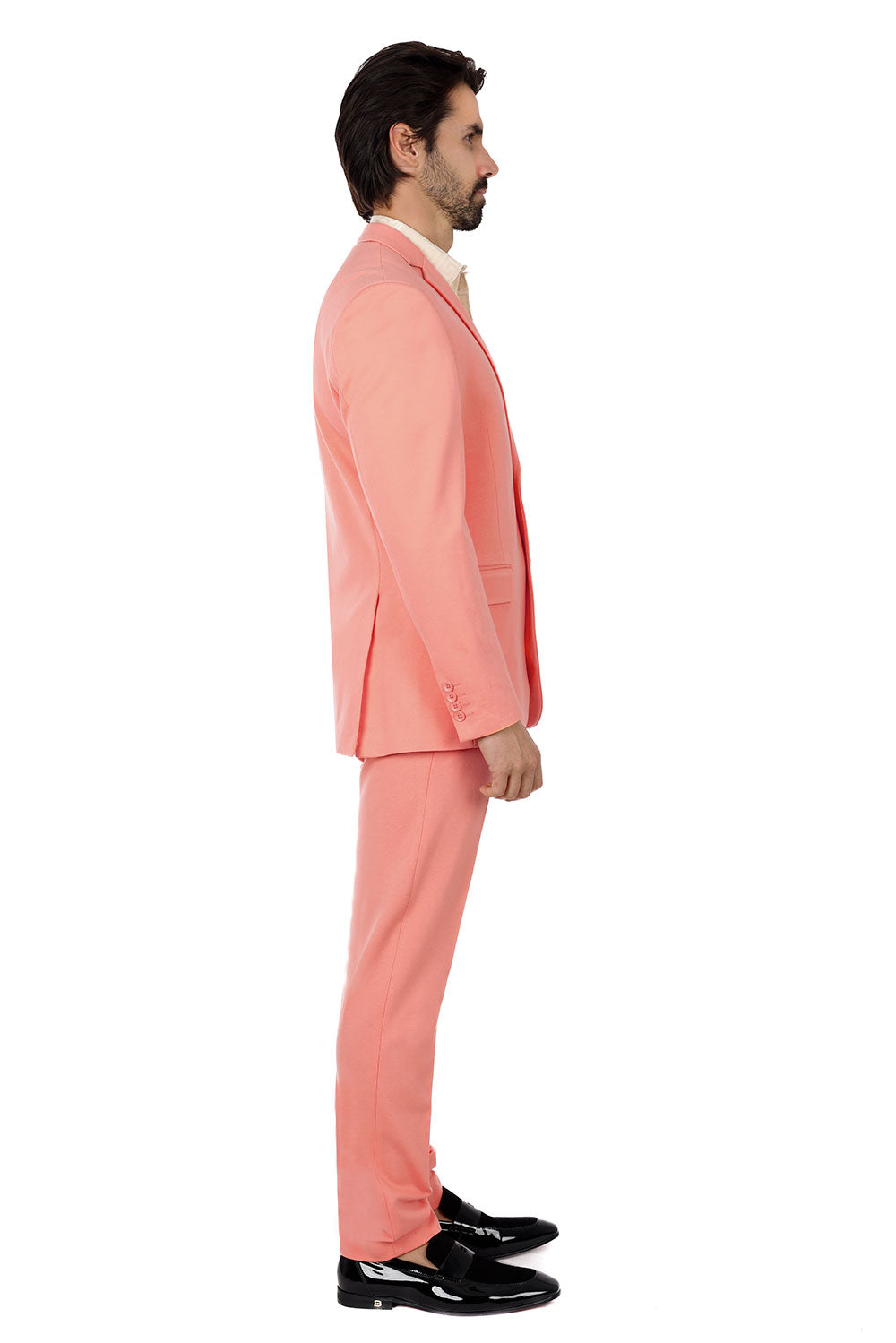 BARABAS Men's Brushed Cotton Notched Lapel Matt Suit 3SU02 Pink