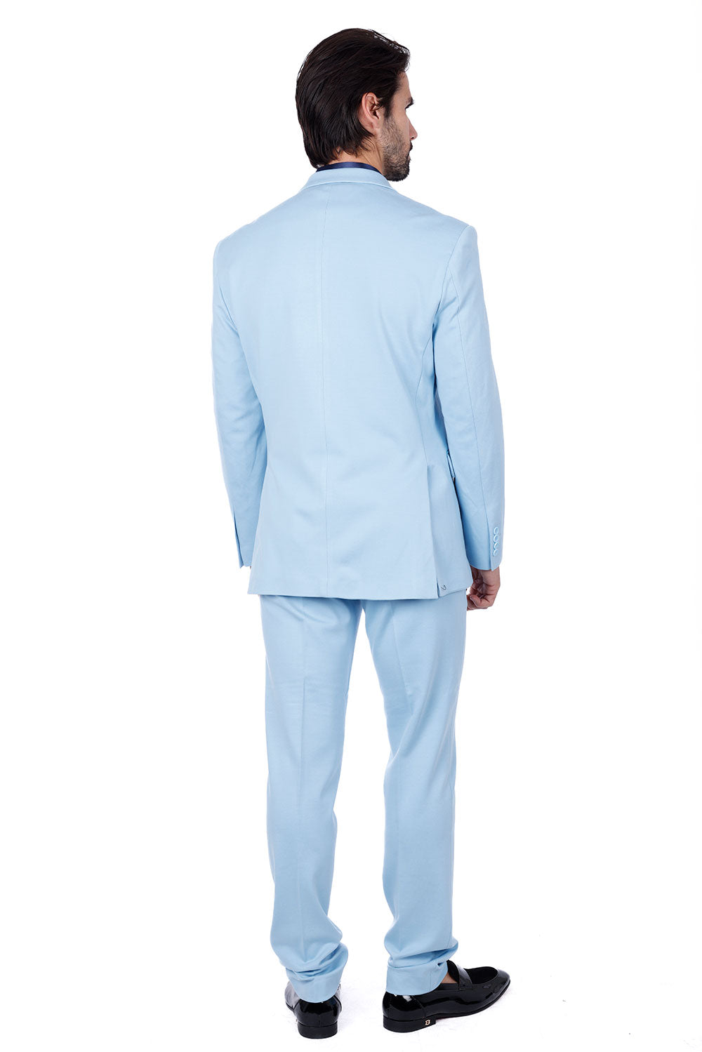 BARABAS Men's Brushed Cotton Notch Lapel Matte Casual Suit 3SU02 Blue