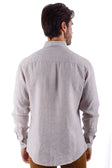 BARABAS Men's Linen Lightweight Button Down Long Sleeve Shirt 4B30 #Color_Beige