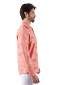 BARABAS Men's Floral Rose Button Down Long Sleeve Shirt 4B31 #Color_Coral