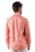 BARABAS Men's Floral Rose Button Down Long Sleeve Shirt 4B31 #Color_Coral