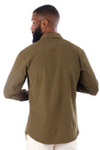 BARABAS Men's Solid Color Casual Button Down Long Sleeve Shirt 4B33 #Color_Khaki