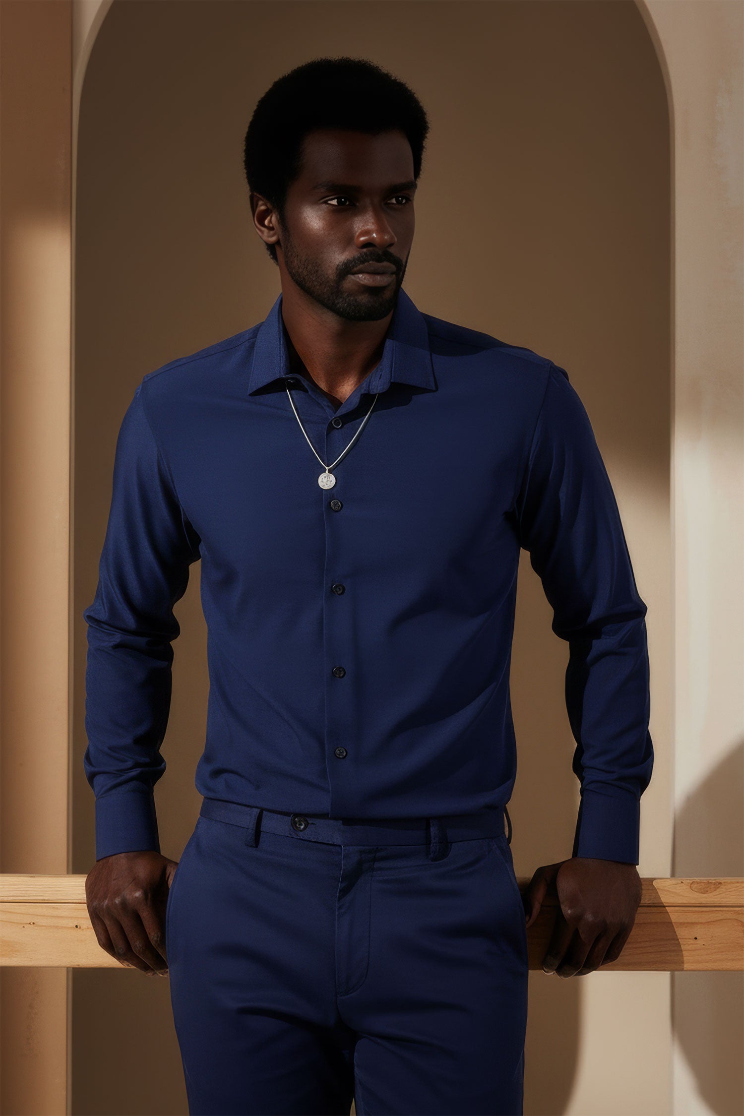 BARABAS Men's Solid Color Casual Button Down Long Sleeve Shirt 4B33