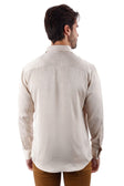 BARABAS Men's Textured Stretch Button Down Long Sleeve Shirt 4B34 #Color_Beige