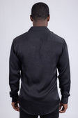 BARABAS Men's Textured Stretch Button Down Long Sleeve Shirt 4B34 #Color_Black
