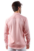 BARABAS Men's Textured Stretch Button Down Long Sleeve Shirt 4B34 #Color_Pink