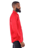 BARABAS Men's Textured Stretch Button Down Long Sleeve Shirt 4B34 #Color_Red