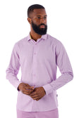 BARABAS Men's Linen Lightweight Button Down Long Sleeve Shirt 4B37 #Color_Lavender