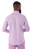 BARABAS Men's Linen Lightweight Button Down Long Sleeve Shirt 4B37 #Color_Lavender