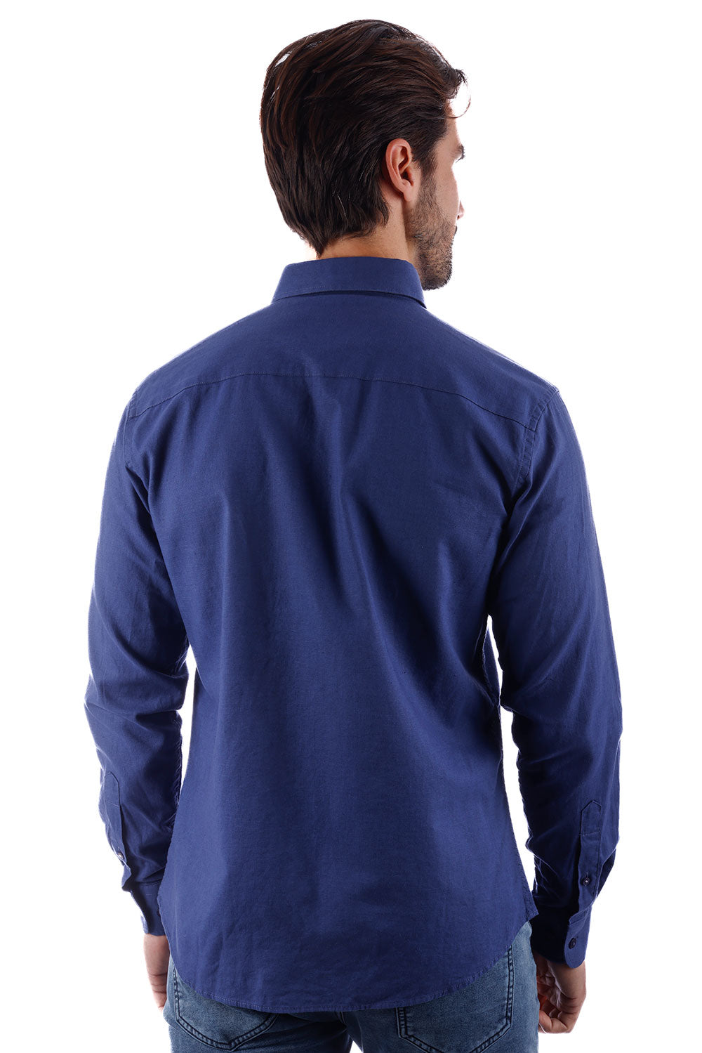 BARABAS Men's Linen Lightweight Button Down Long Sleeve Shirt 4B37 Blue