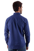 BARABAS Men's Linen Lightweight Button Down Long Sleeve Shirt 4B37 #Color_Medium Blue